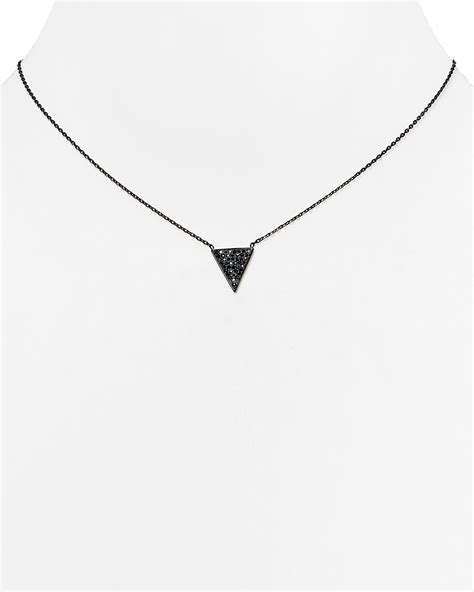 Michael Kors Black Triangle Pavé Necklace 